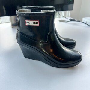 Black Hunter Wedge Rain Boots